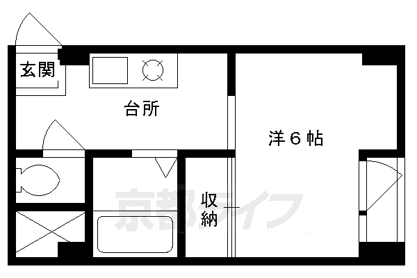 叡山電鉄 茶山・京都芸術大学駅 徒歩10分 5階建 築33年(1K/5階)の間取り写真
