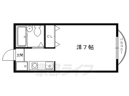 京都市烏丸線 鞍馬口駅 徒歩13分 3階建 築38年(1K/3階)の間取り写真