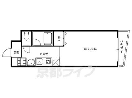 シャルム越川(1K/3階)の間取り写真