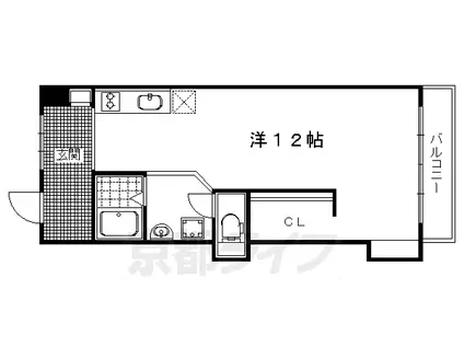 京都市東西線 二条城前駅 徒歩13分 6階建 築46年(ワンルーム/5階)の間取り写真