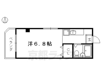 サンハイツ北山(1K/3階)の間取り写真