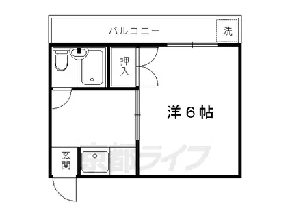 叡山電鉄 二軒茶屋駅(京都) 徒歩25分 2階建 築49年(1K/1階)の間取り写真