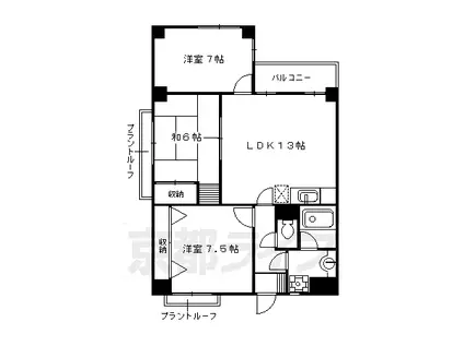 インペリアルアカシヤ(3LDK/2階)の間取り写真