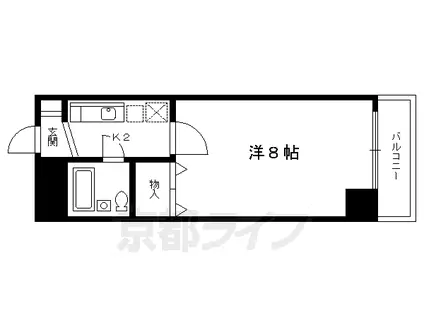 京都市烏丸線 北山駅(京都) 徒歩10分 5階建 築37年(1K/4階)の間取り写真