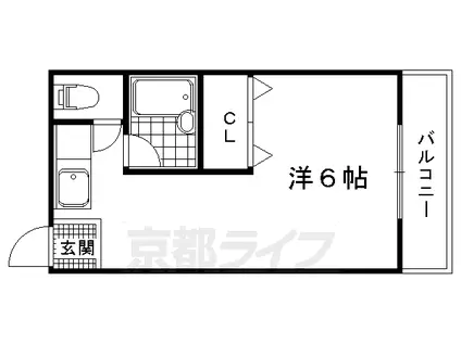 アスピリエきよみ(1K/2階)の間取り写真