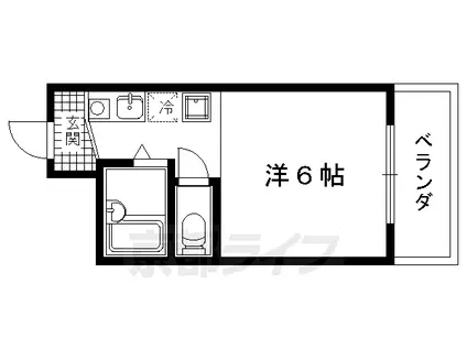 京都市烏丸線 北大路駅 徒歩20分 5階建 築29年(1K/3階)の間取り写真