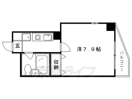 リバティ東大路(1K/6階)の間取り写真