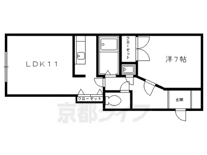 北山ワイズビル(1DK/2階)の間取り写真