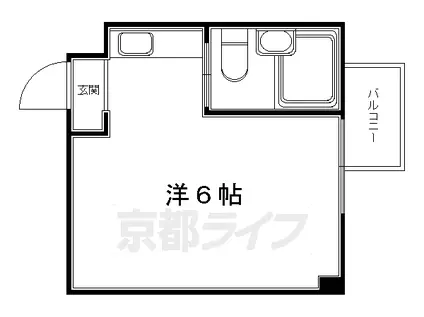 京阪電気鉄道鴨東線 神宮丸太町駅 徒歩5分 5階建 築48年(ワンルーム/5階)の間取り写真