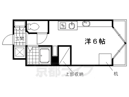 京都市烏丸線 鞍馬口駅 徒歩8分 4階建 築40年(ワンルーム/2階)の間取り写真