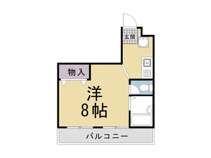 京都市烏丸線 北山駅(京都) 徒歩7分 4階建 築50年(1K/4階)の間取り写真