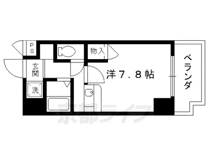 ラ・ヴィーダ(1K/1階)の間取り写真