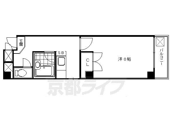錦プラザ(1K/2階)の間取り写真