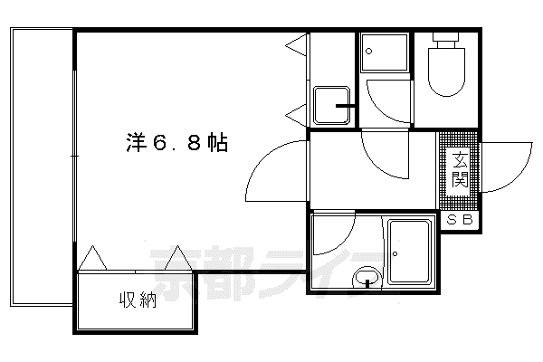 京阪電気鉄道鴨東線 神宮丸太町駅 徒歩9分 4階建 築36年(ワンルーム/2階)の間取り写真