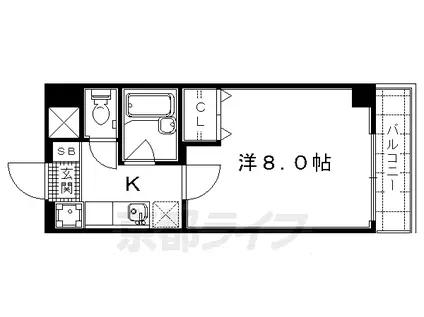 シェモア小川(1K/3階)の間取り写真