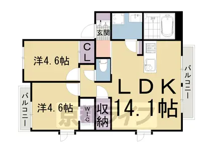 ガーデンハイツ花園(2LDK/2階)の間取り写真