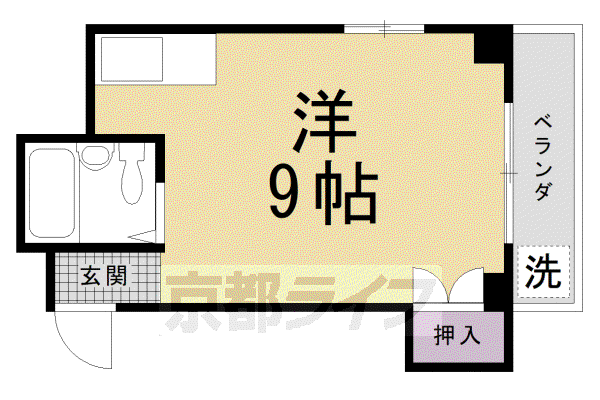 京福北野線 北野白梅町駅 徒歩19分 3階建 築39年(ワンルーム/2階)の間取り写真