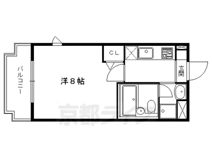 叡山電鉄 元田中駅 徒歩16分 3階建 築31年(1K/1階)の間取り写真