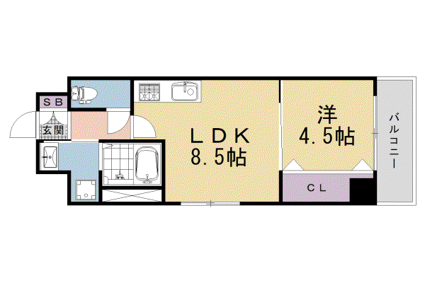 クレマチス28(1LDK/3階)の間取り写真