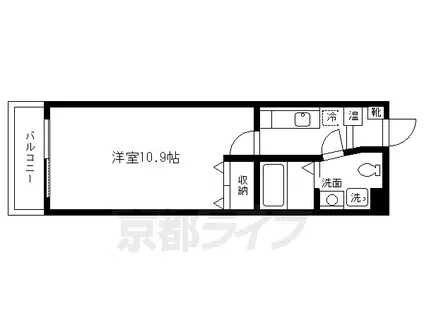 叡山電鉄 二軒茶屋駅(京都) 徒歩1分 3階建 築25年(1K/1階)の間取り写真