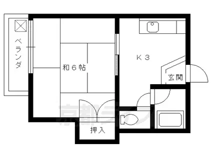 グラーベンハウゼ(1K/1階)の間取り写真