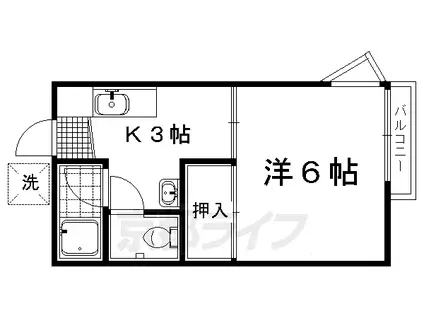 グラーベンハウゼ(1K/2階)の間取り写真
