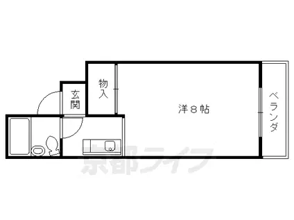 京都市烏丸線 松ケ崎駅(京都) 徒歩15分 5階建 築39年(1K/5階)の間取り写真