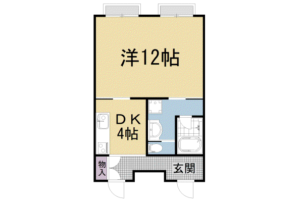 パティオ北白川(1DK/1階)の間取り写真
