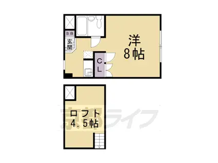 リバーサイド下鴨(1K/1階)の間取り写真