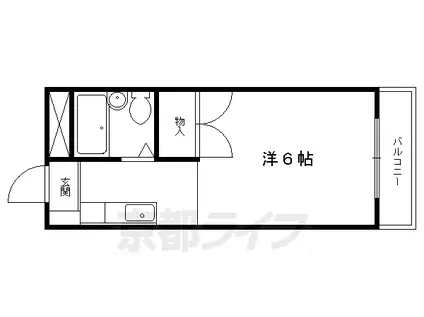 京都市烏丸線 北山駅(京都) 徒歩14分 4階建 築42年(1K/3階)の間取り写真