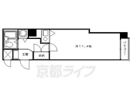 SHICATA AVENIR BLDG(ワンルーム/8階)の間取り写真