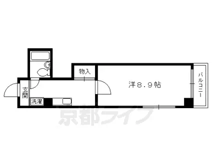 京都市烏丸線 今出川駅 徒歩10分 5階建 築31年(1K/3階)の間取り写真