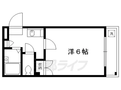 ラトゥール牧眞1(1K/1階)の間取り写真