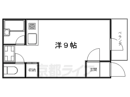 京都市烏丸線 松ケ崎駅(京都) 徒歩8分 2階建 築32年(ワンルーム/2階)の間取り写真