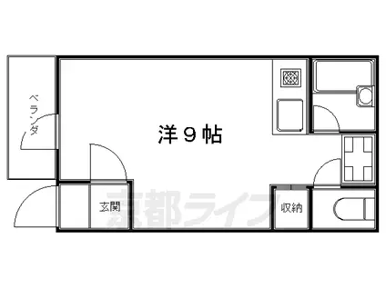 京都市烏丸線 松ケ崎駅(京都) 徒歩8分 2階建 築32年(ワンルーム/2階)の間取り写真