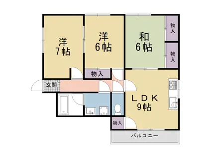 京都市烏丸線 丸太町駅(京都市営) 徒歩13分 4階建 築37年(3LDK/2階)の間取り写真