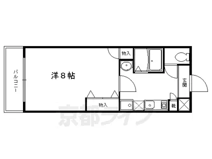 叡山電鉄 宝ケ池駅 徒歩6分 2階建 築27年(1K/1階)の間取り写真