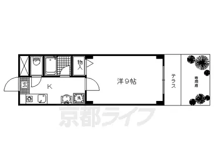 京都市烏丸線 今出川駅 徒歩15分 7階建 築36年(1K/1階)の間取り写真