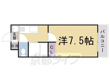 フェイム西ノ京(1K/4階)の間取り写真
