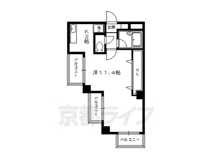 マシモマナー(1K/4階)の間取り写真
