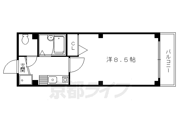 サムティ上堀川(1K/3階)の間取り写真
