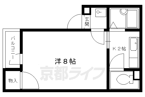 京阪電気鉄道鴨東線 出町柳駅 徒歩4分 4階建 築31年(1K/3階)の間取り写真
