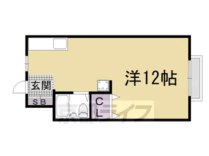 山陰本線 丹波口駅 徒歩9分 4階建 築51年(ワンルーム/3階)の間取り写真