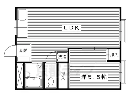 山陰本線 丹波口駅 徒歩9分 4階建 築51年(1LDK/4階)の間取り写真