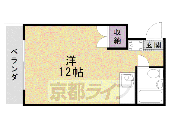 阪急電鉄京都線 大宮駅(京都) 徒歩6分 4階建 築39年(ワンルーム/1階)の間取り写真