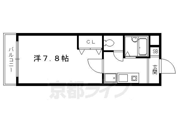 ベルウイング(1K/2階)の間取り写真