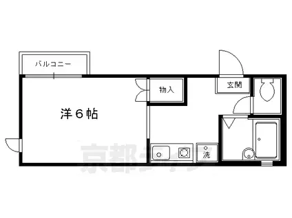 パフィオ聖護院(1K/1階)の間取り写真