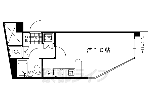 京都市烏丸線 北大路駅 徒歩23分 3階建 築38年(ワンルーム/2階)の間取り写真