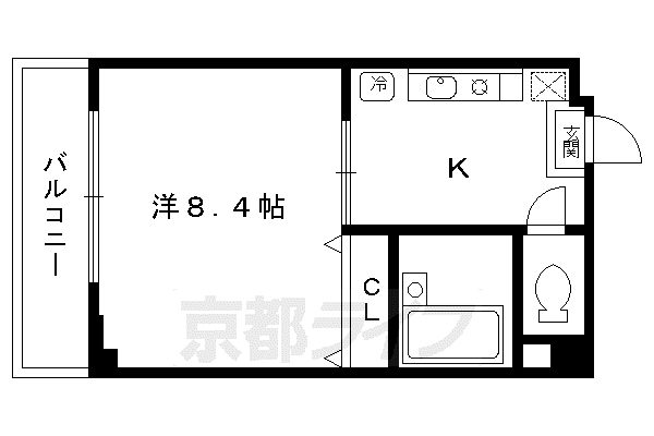 京阪電気鉄道鴨東線 出町柳駅 徒歩20分 5階建 築29年(1K/1階)の間取り写真