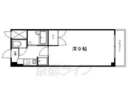 京阪電気鉄道鴨東線 出町柳駅 徒歩6分 3階建 築26年(1K/2階)の間取り写真